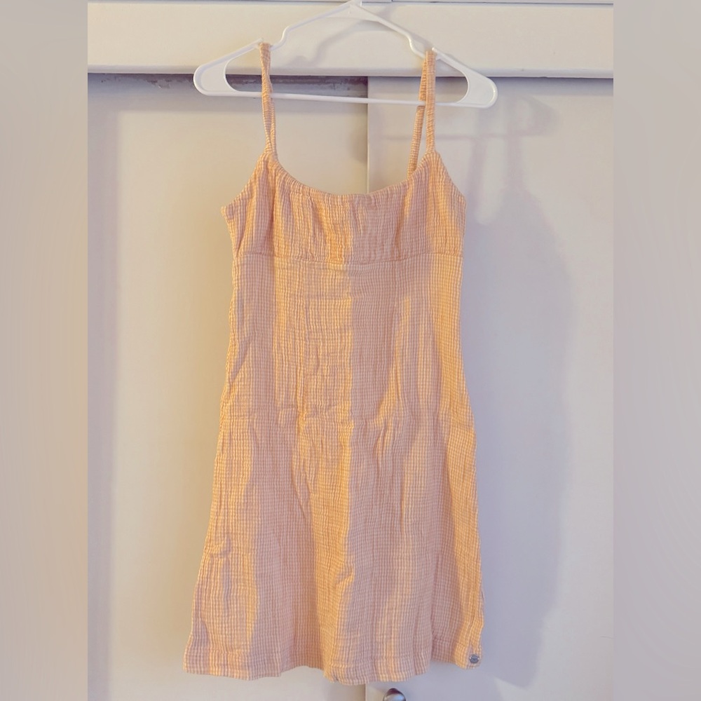 Roxy Peach Checkered Dress size M